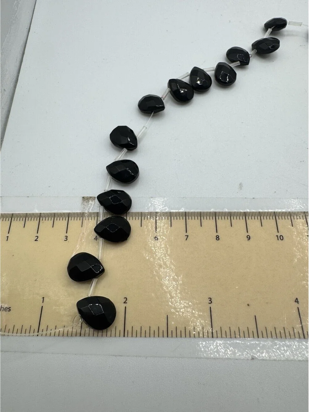 2 Strand Of 16 (32 Total) Black Onyx Faceted Beads - NOS